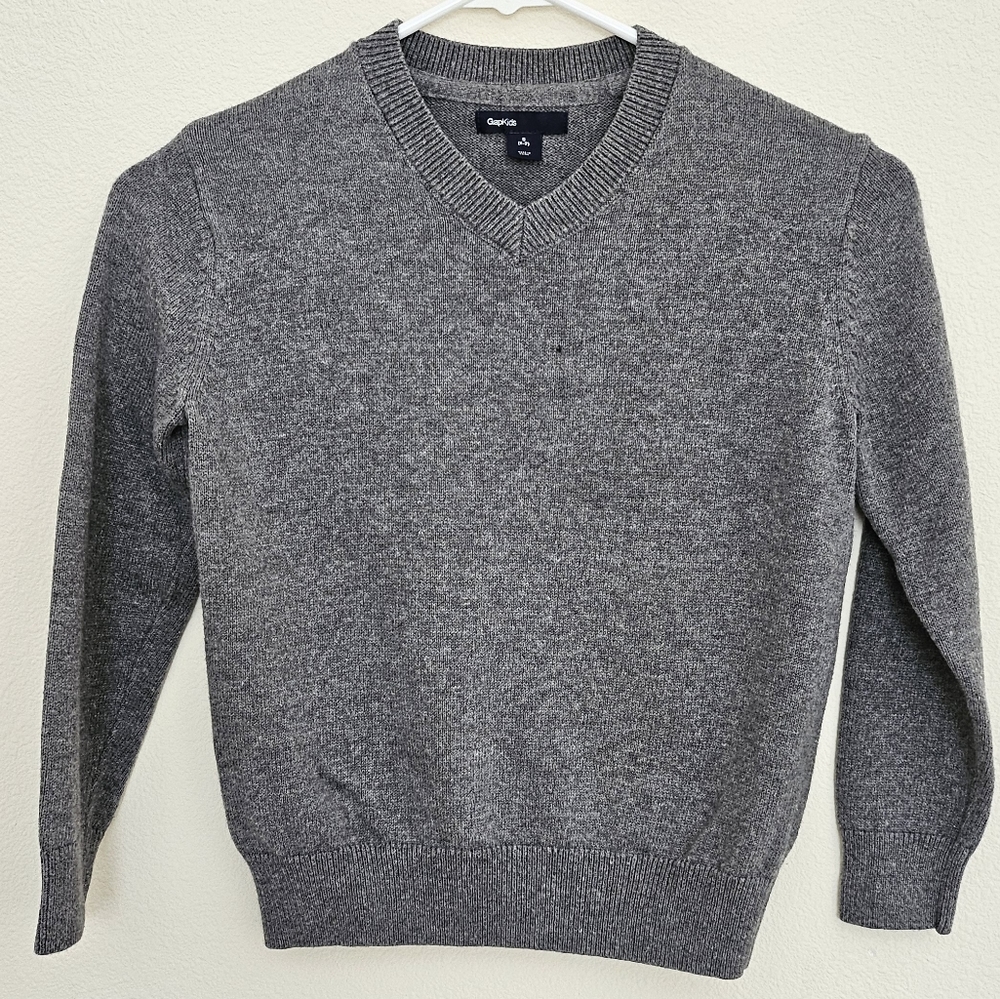 Youth Gap Kids Gray V Neck Sweater Sz S 6/7